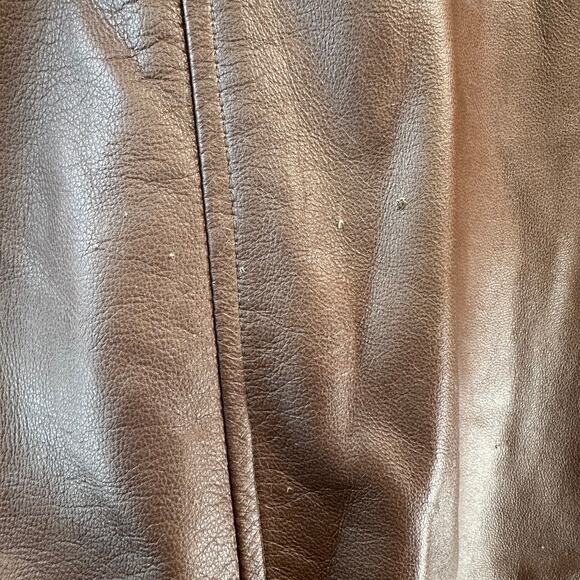 Danier‎ Vintage Leather Jacket Womens 2XL Brown Full Zip Butter Soft Above Knee - Picture 8 of 13